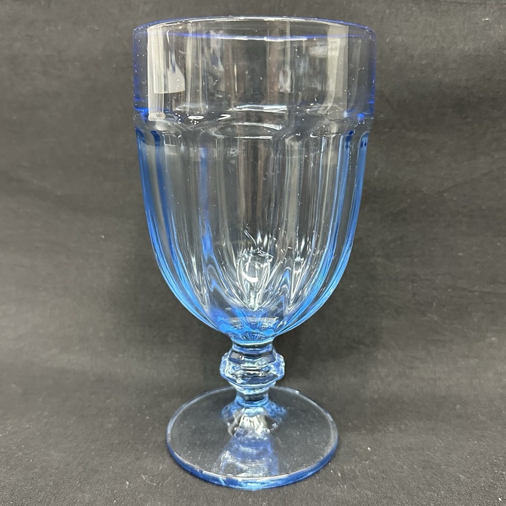 Libbey Duratuff 'Gibraltar Misty Blue' 7" Iced Tea Goblet, Vintage